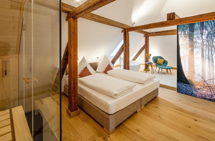 Goldkind Spa Mansarde, Schlafbereich